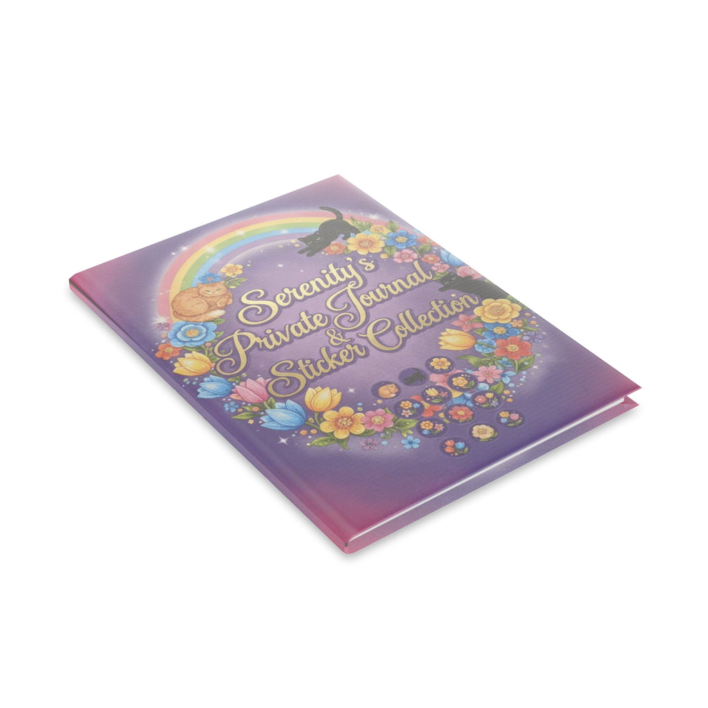 Personalized Serenity Hardcover Notebook — Puffy-Cover Journal & Sticker Book for Girls