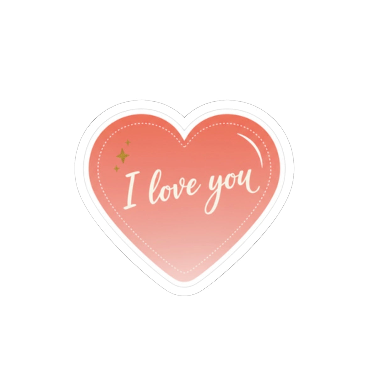 Heart-Shaped "I Love You" Kiss-Cut Sticker – Romantic Valentine Laptop Decal