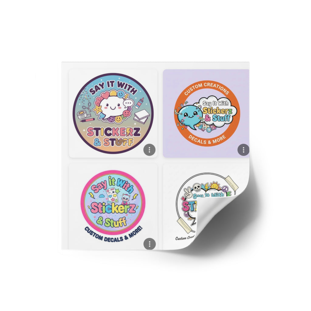 Say It with Stickerz Logo Square Stickers