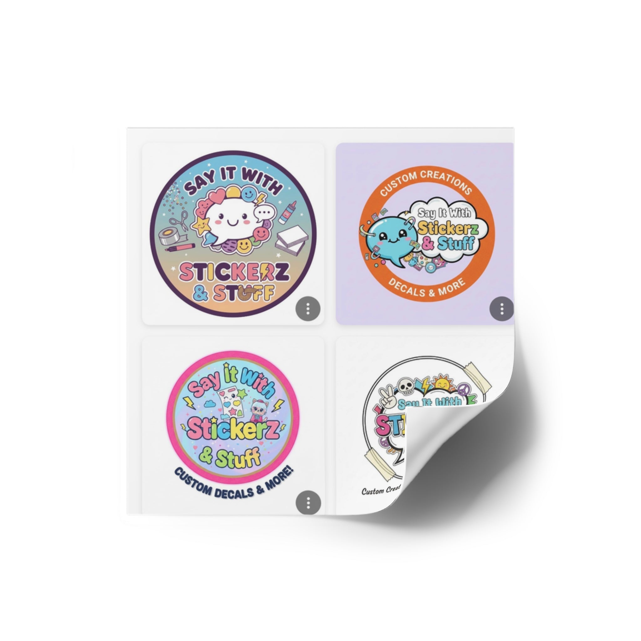Say It with Stickerz Logo Square Stickers