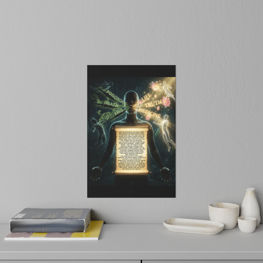 Wall Decal — Mystical Anatomy Poster with Scroll Text (Life, Death, Truth, Medicine)