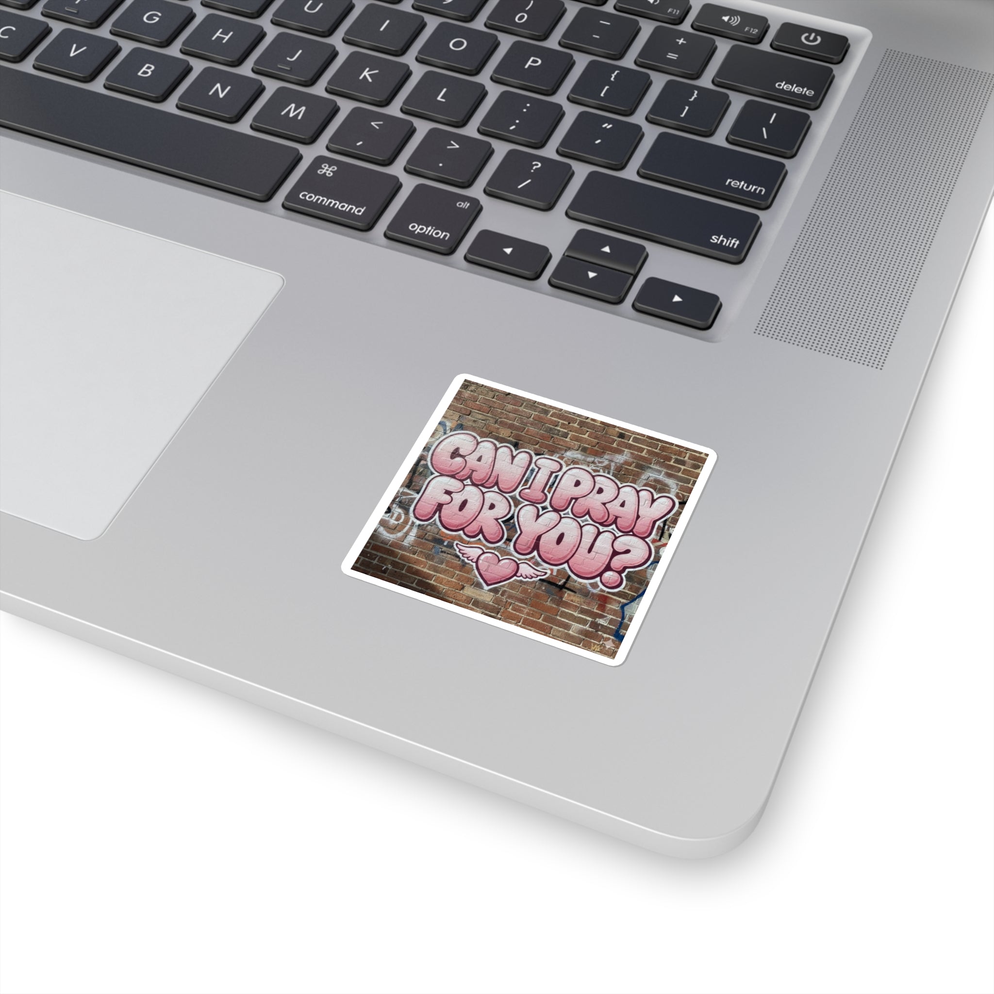 'Can I Pray For You?' Square Sticker — Faith Encouragement, Prayer Request Decal
