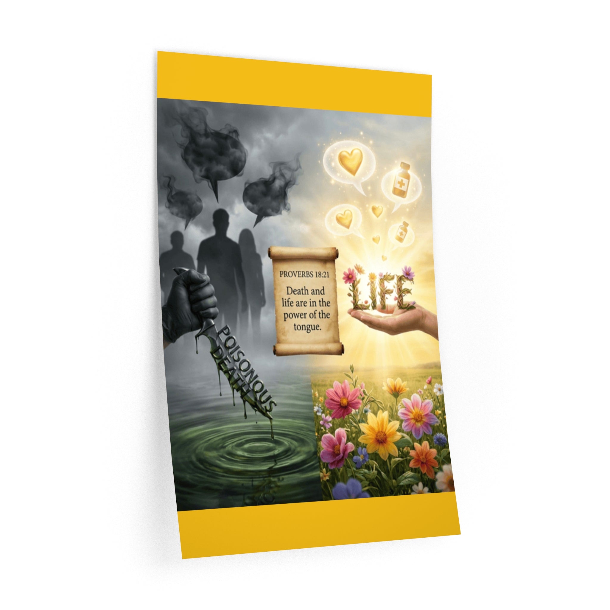 Wall Decal — "Proverbs 18:21" Life & Death Inspirational Scripture Mural