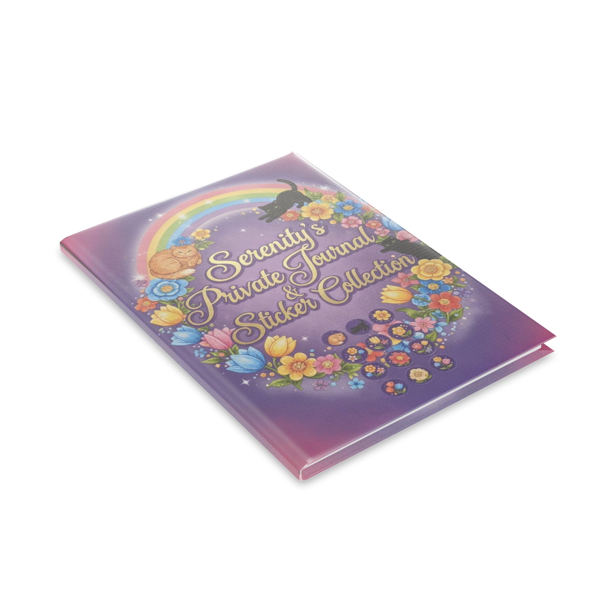 Personalized Serenity Hardcover Notebook — Puffy-Cover Journal & Sticker Book for Girls
