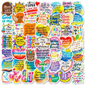 56PCS Cute Bible Inspirational Colorful Graffiti Stickers Inspirational Text Stickers